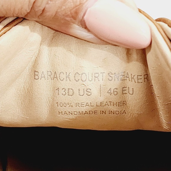 Anthony Veer Barack Court Calfskin Leather Lace-up Sneaker in Tan Men's Size 13D - Picture 13 of 16